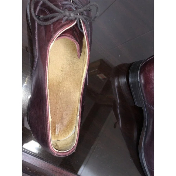 Business Softwear Burgundy Leather Oxford Cap Toe Shoes Size 9 D - Picture 3 of 6